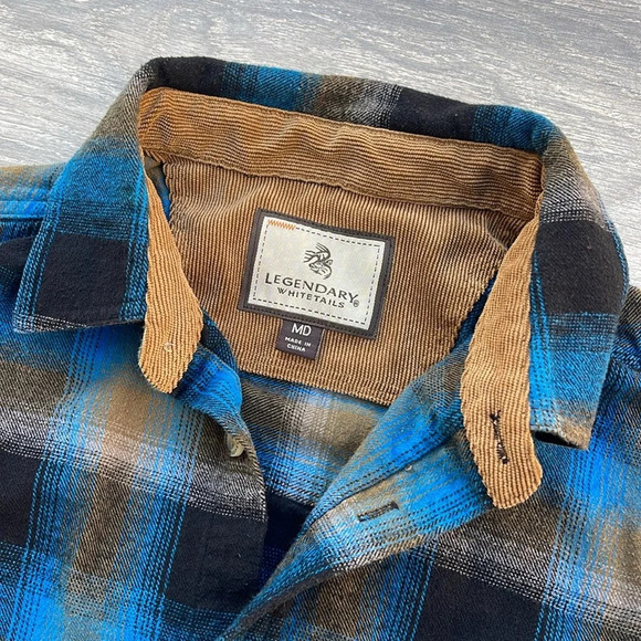 Legendary Whitetails Buck Camp Flannel Shirt, cobalt plaid - Picture 2 of 6